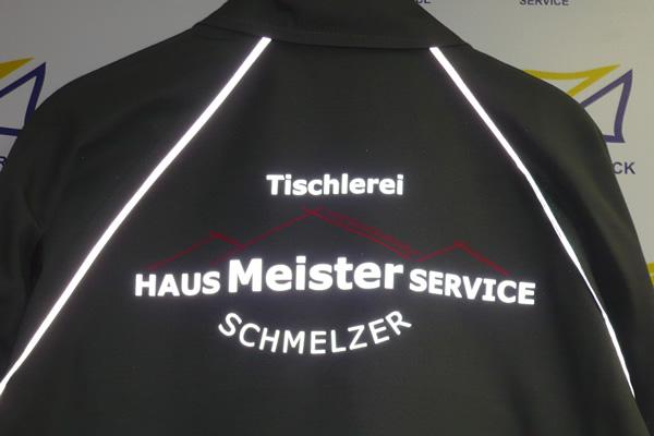 Bedruckung mit reflektierender Schrift