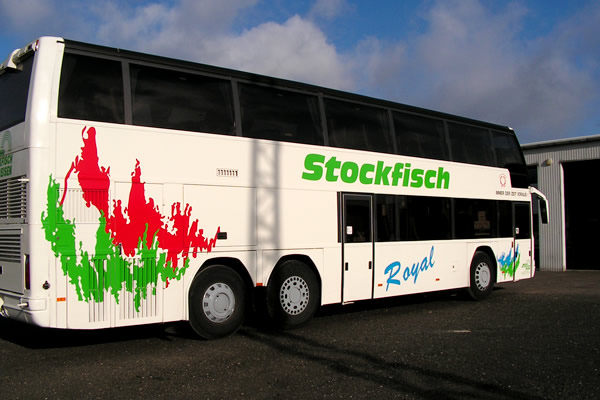 Reisebus Werbedruck, Fa. Stockfisch, Lamstedt